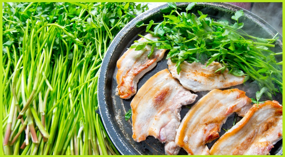 한재미나리 삼겹살