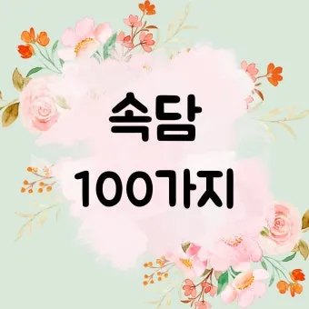 속담 100가지와 뜻 모음 완벽 해석_17