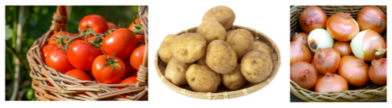 토마토, 감자, 마늘