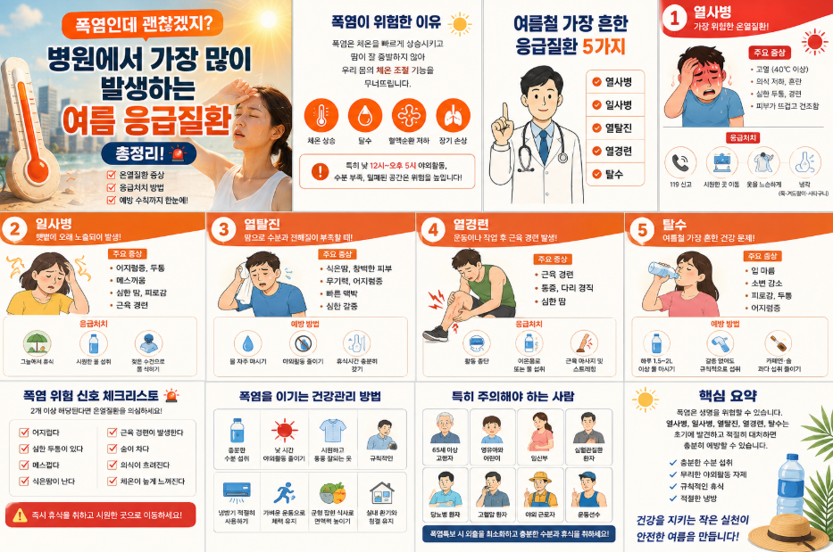 폭염대비 여름 응급질환 총정리 및 대처방법