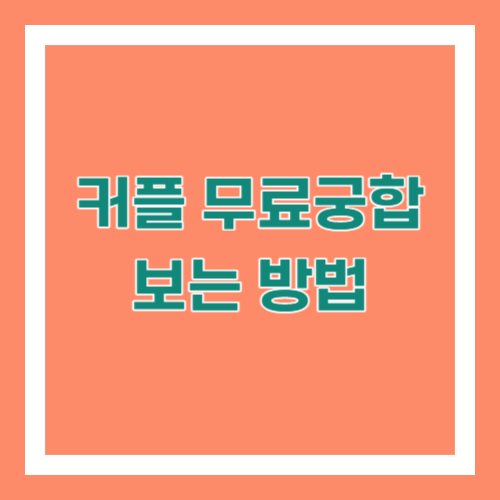 커플 무료궁합 보는 방법