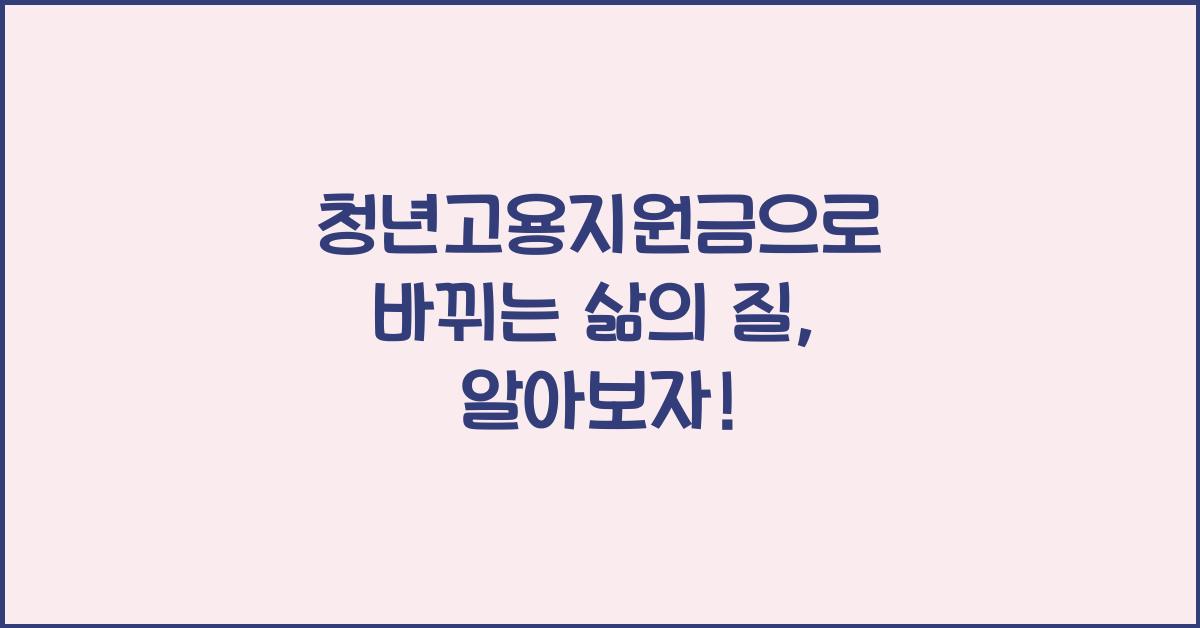 청년고용지원금