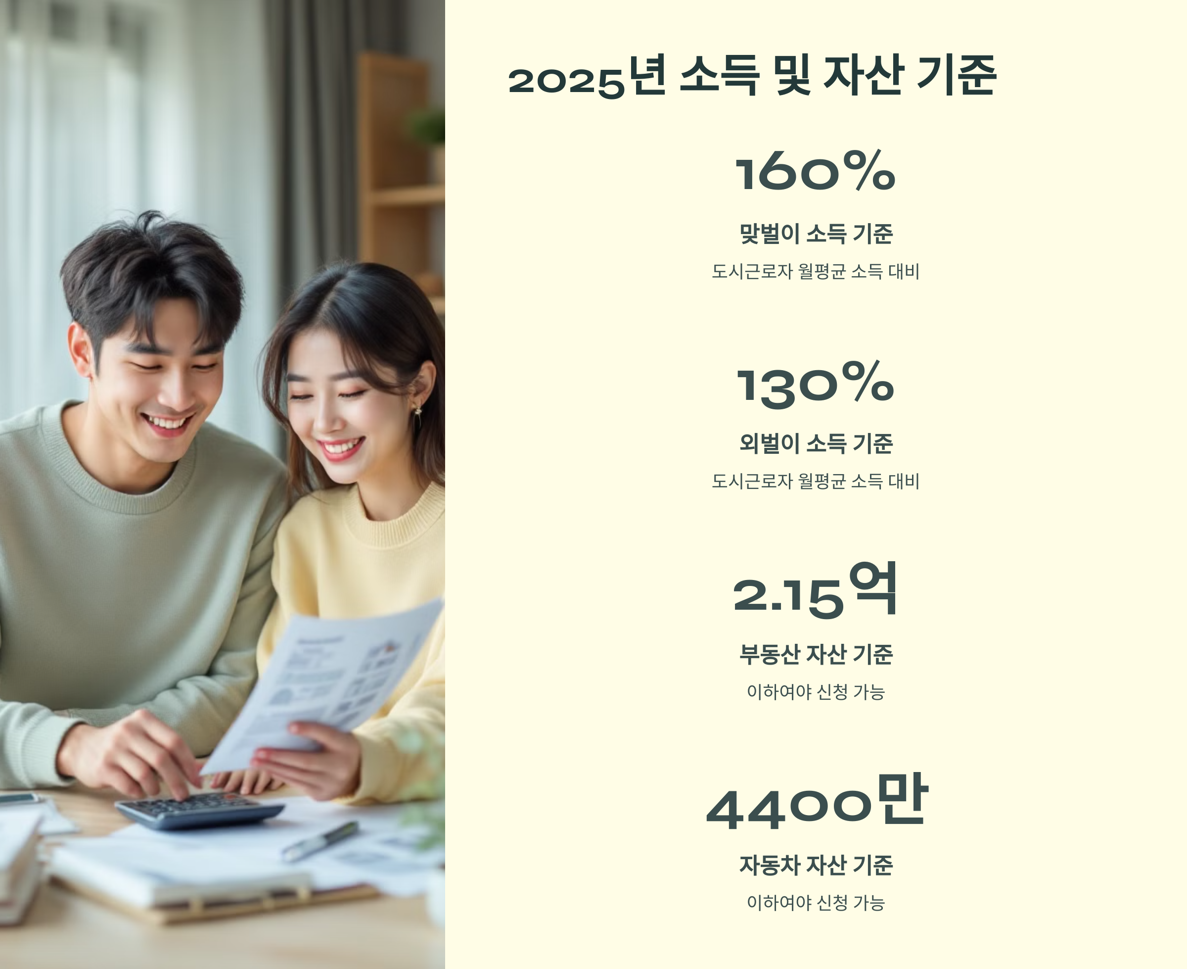 2025년 소득 자산 기준