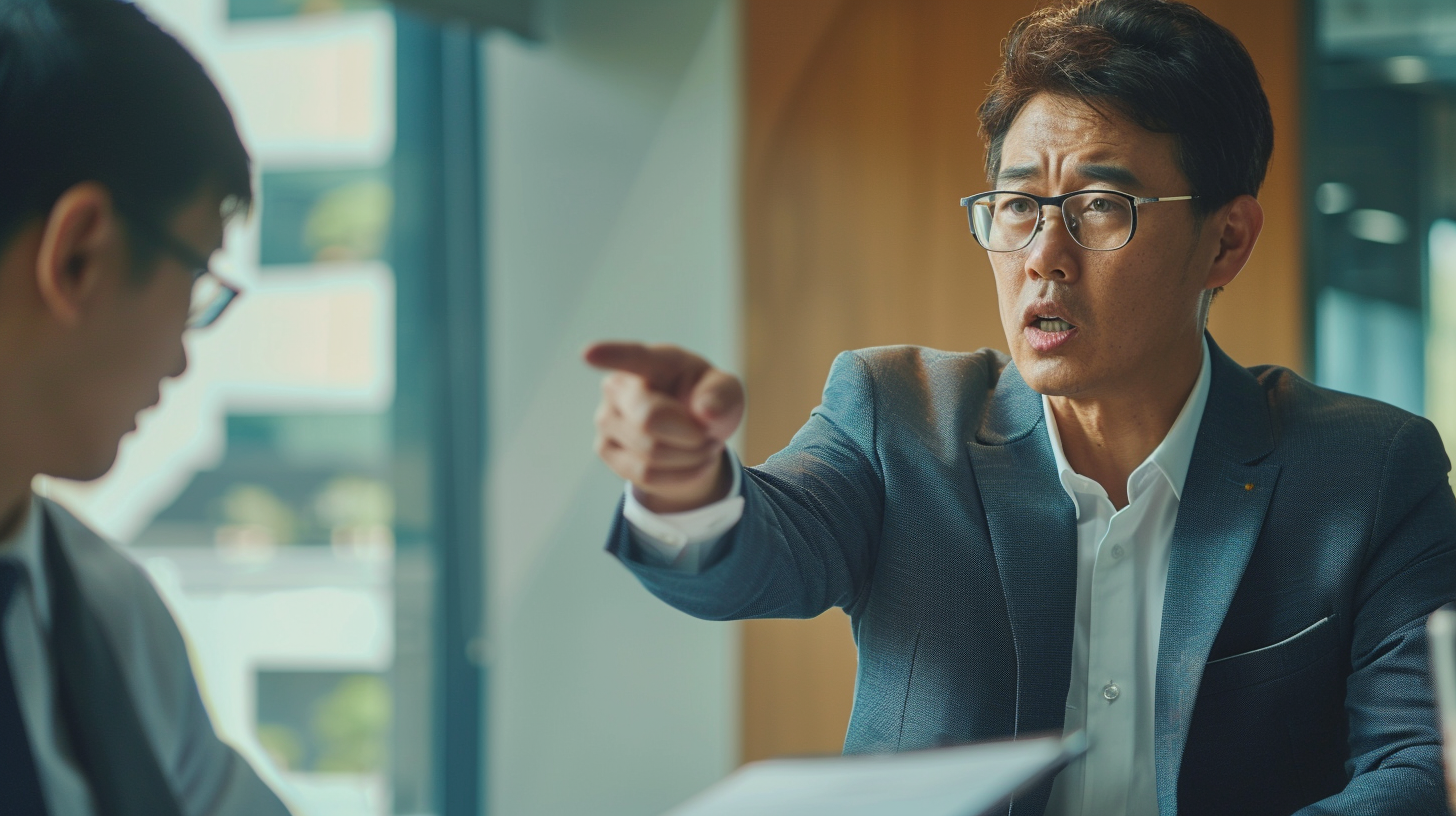 회사가 배상 요구하는 장면