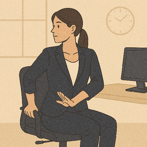 허리 좌우 비틀기 (의자에 앉은 채 가능)