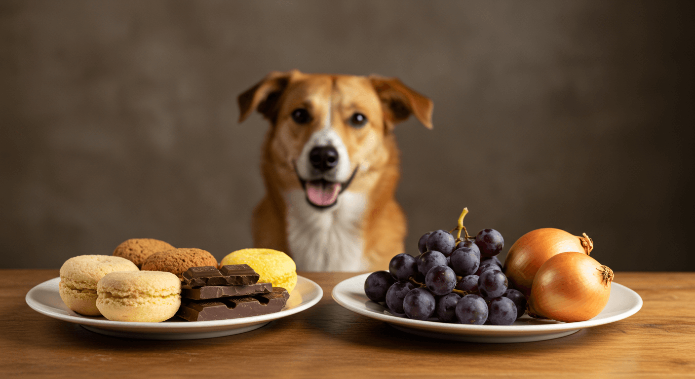 사람들이 먹는 음식들이 반려견에게는 해로울수 있다.