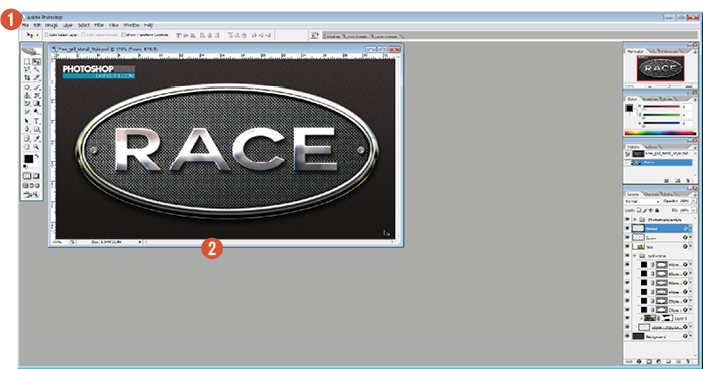 포토샵 레이어 스타일로 메탈 텍스트 만들기
