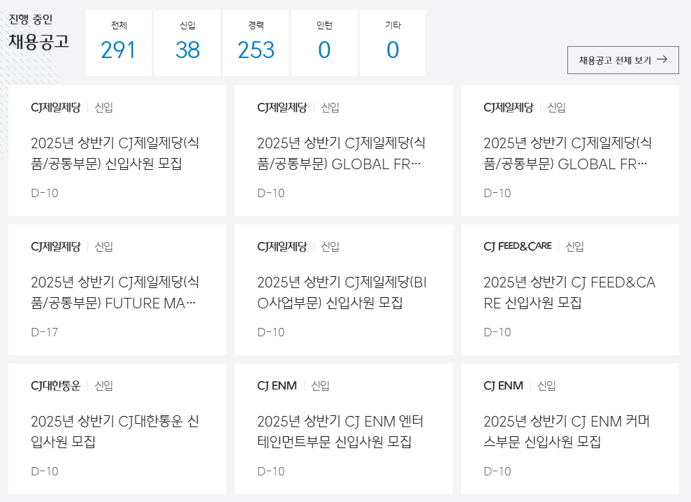 CJ그룹 채용