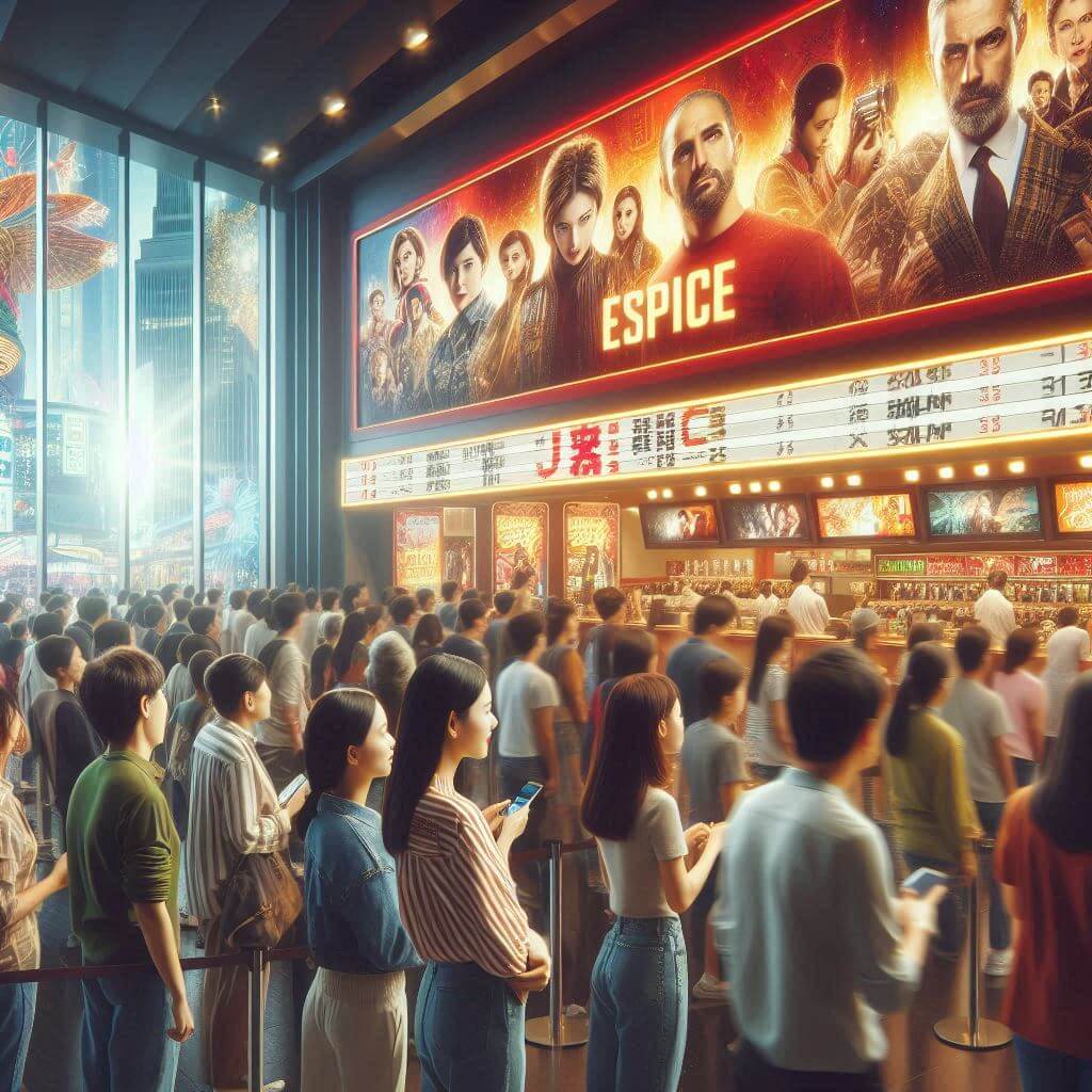 영화-티켓-구매를-위해-줄을-서-있는-사람들