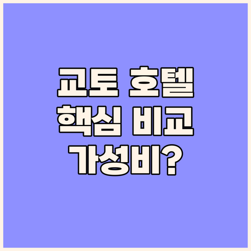 교토 호텔 3종 비교 가성비부터 럭셔..
