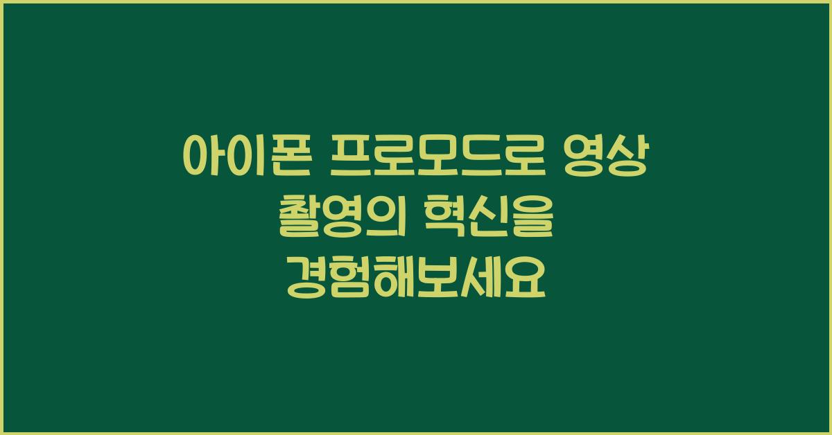 아이폰 프로모드