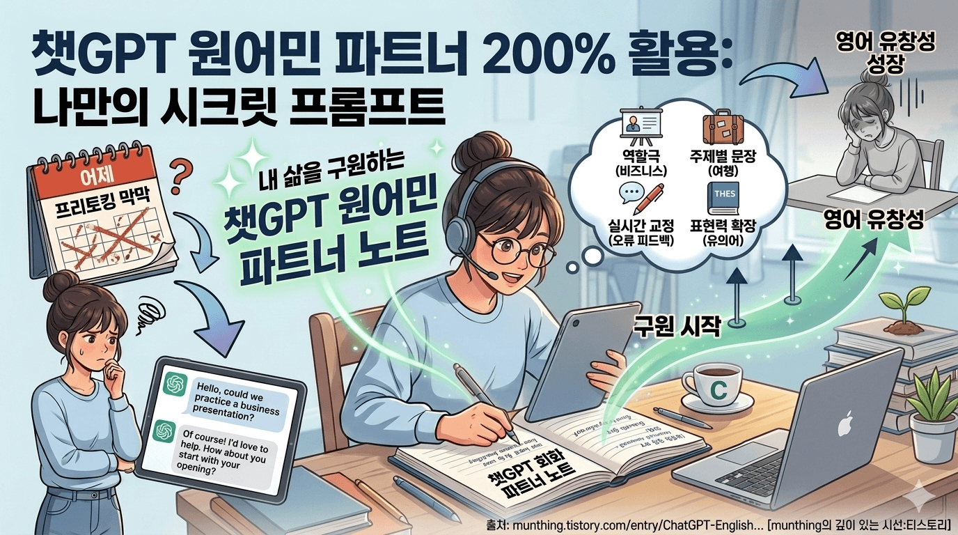 챗GPT(ChatGPT)를 원어민 회화 파트너로 200% 활용하는 나만의 시크릿 프롬프트 공유