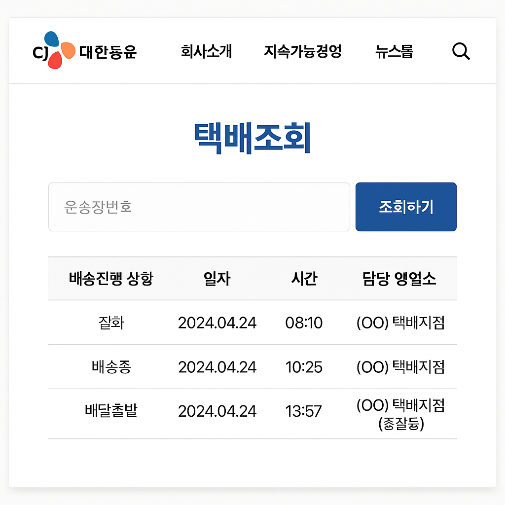 CJ대한통운 택배조회