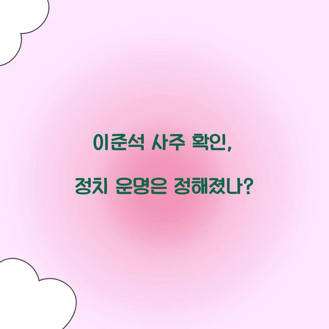 이준석 사주 확인
