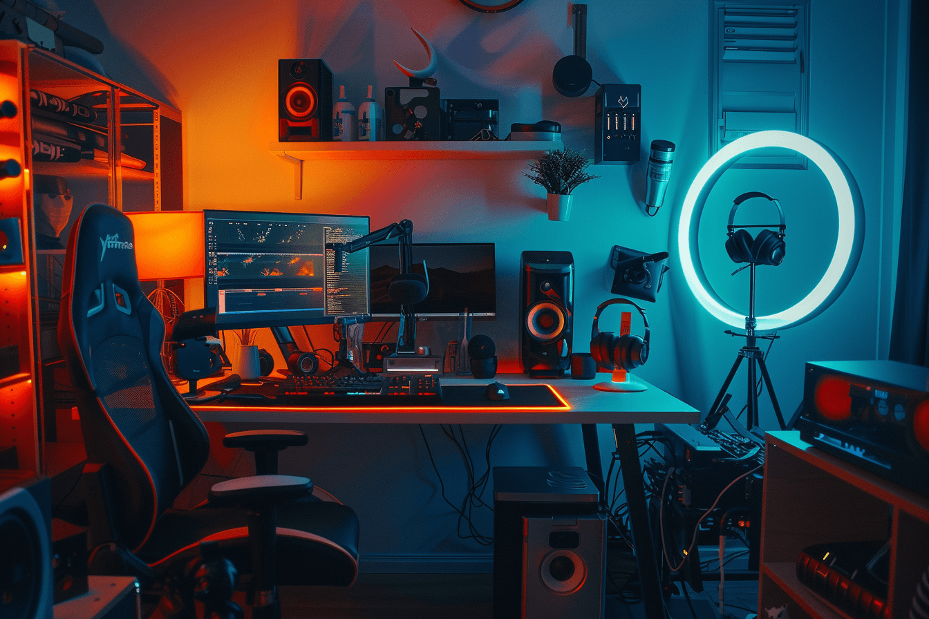 집에-설치-해놓은-스트리밍-장비-이미지