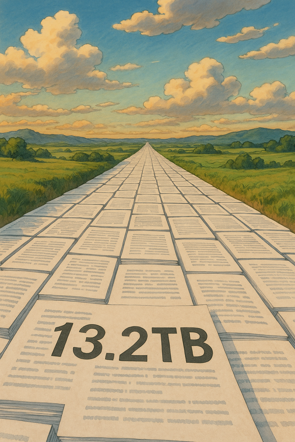 13.2TB 유출 문서 &ndash; A4 도로처럼 끝없이 펼쳐진 데이터의 무게