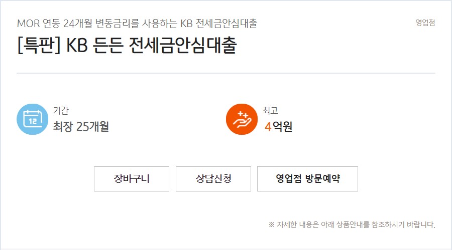 [특판] KB 든든 전세금안심대출