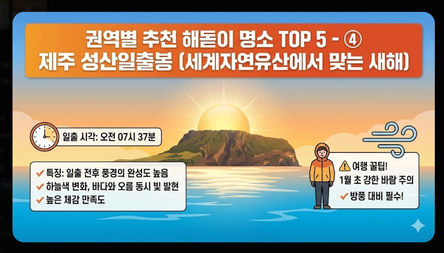 2026년 1월 1일 해돋이 시간 전국 총정리