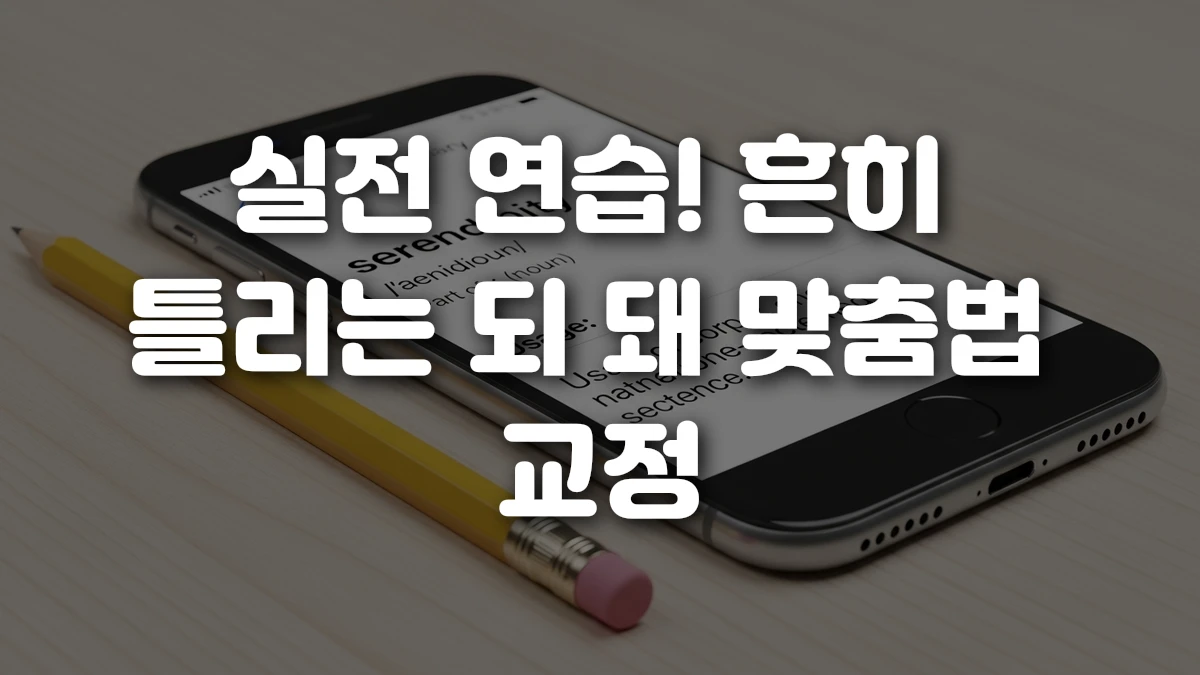 실전 연습 흔히 틀리는 되 돼 맞춤법 교정