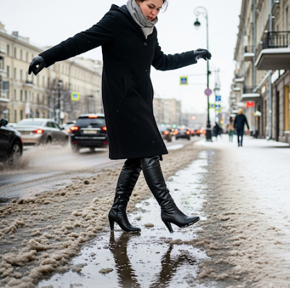 눈 오는 날 하이힐 신고 나간 날