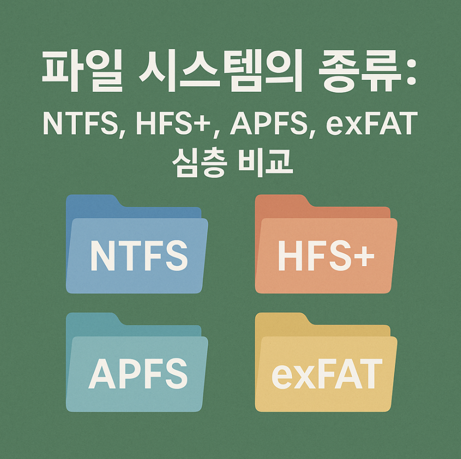 파일 시스템의 종류: NTFS, HFS+, APFS, exFAT 심층 비교
