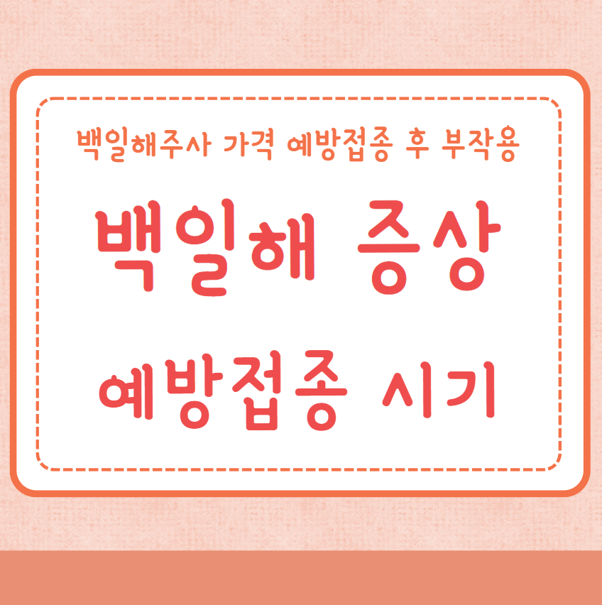 백일해 증상 예방접종 시기