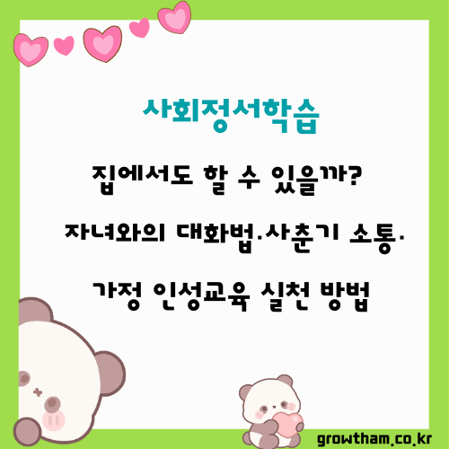 사회정서학습, 집에서도 할 수 있을까? : 자녀와의 대화법&middot;사춘기 소통&middot;가정 인성교육 실천 방법
