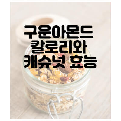 구운아몬드 칼로리와 캐슈넛 효능