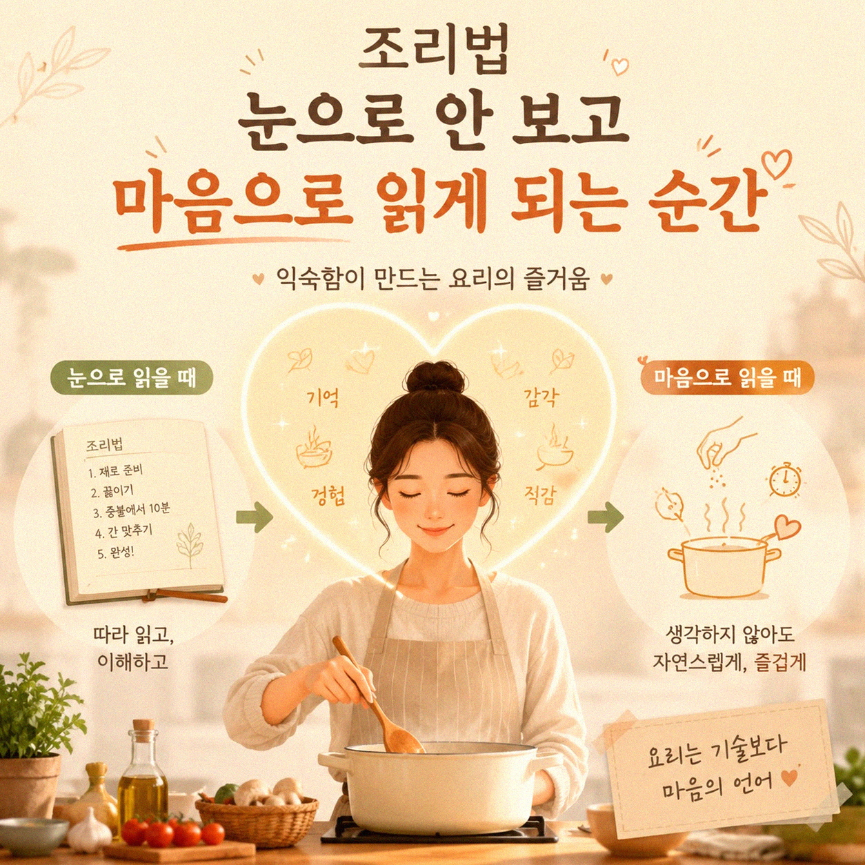 요리책 안 보고 계량 없이 요리하게 되는 때