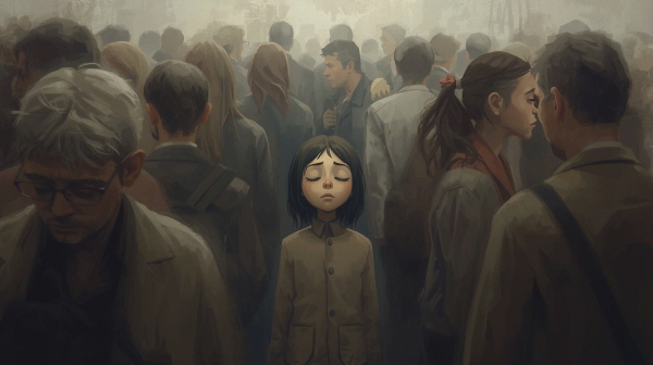 헌신과 돌봄이 당연하게 여겨졌을 때의 상처, 따뜻한 마음이 무심히 지나쳐질 때에 관한 그림.