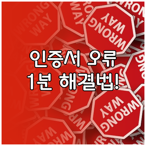 인증서 비밀번호 불일치 오류 해결 및..