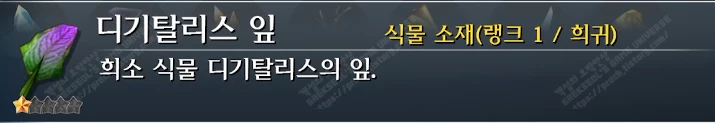 디기탈리스 잎 설명
