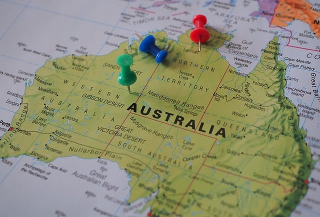 호주 지도 사진