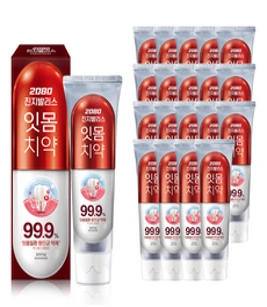 2080 진지발리스 오리지날 치약&#44; 150g&#44; 20개