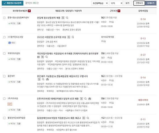 직업상담사 워크넷 취업정보