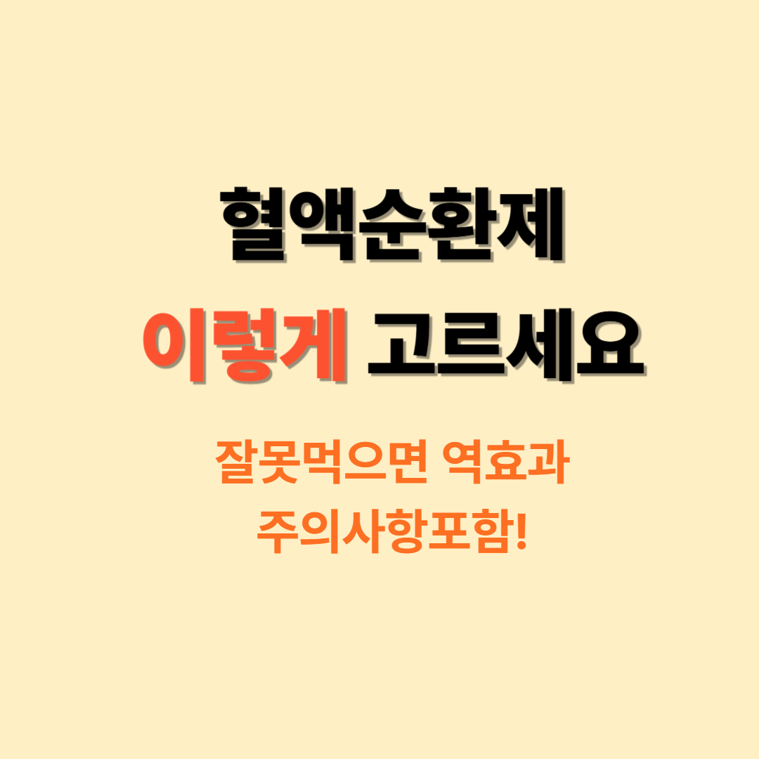 혈액순환 개선제 추천 부작용