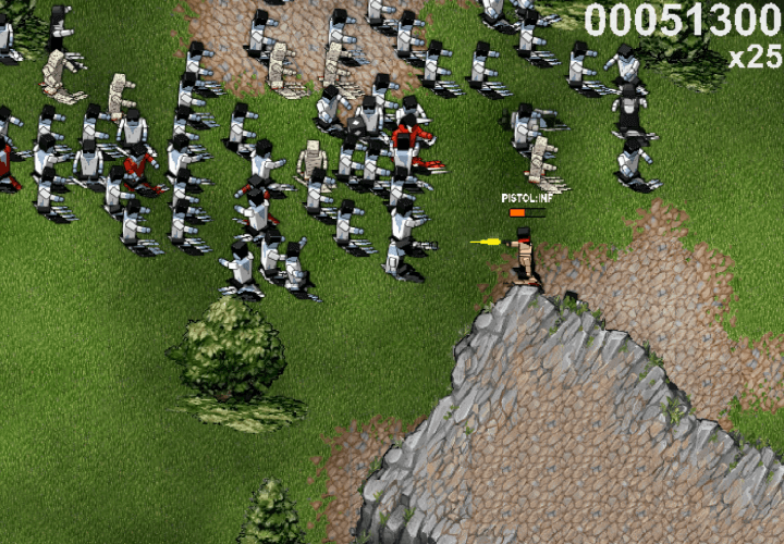 박스헤드-좀비워-플래시게임-플레이-좀비들에게-총을-쏘고-점수를-획득하는-화면