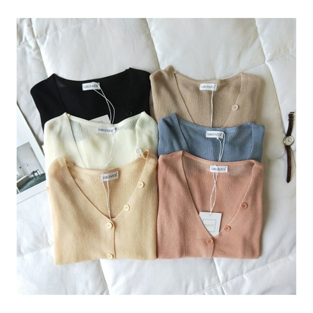 여성여름카디건 1P 여자 니트 얇은 시스루 가디건