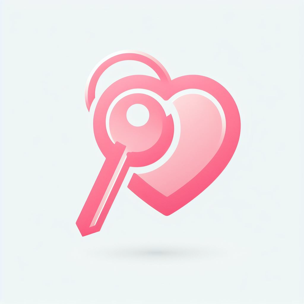 분홍색 하트와 키링 로고 1