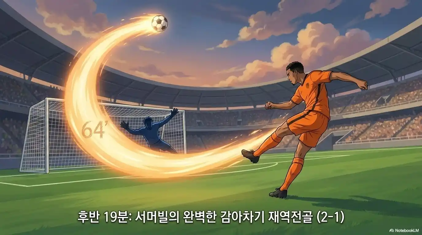 후반 19분 64분 서머빌 감아차기 재역전골 네덜란드 2대1