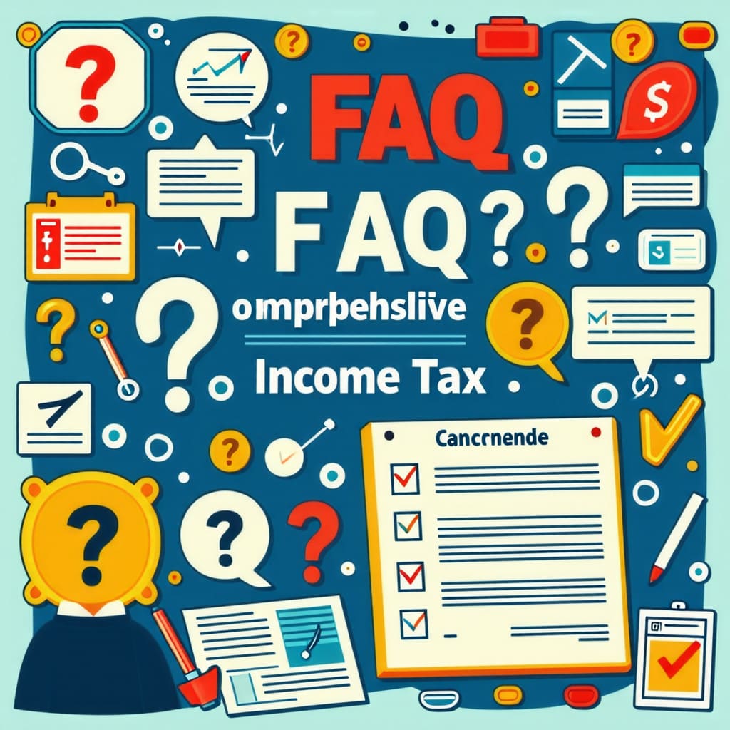 자주 묻는 질문(FAQ)을 정리한 이미지. 종합소득세에 대한 궁금증을 해소하는 내용.