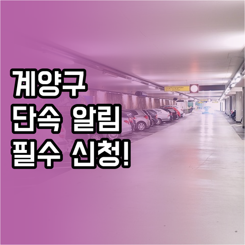 계양구 주정차 단속 알림 서비스 신청..