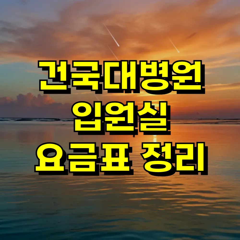건국대병원 입원실 요금표 정리