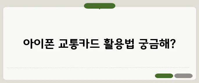 아이폰 교통카드 정리 한 번에 정리했어요