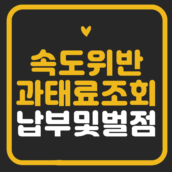 속도위반 과태료 조회 및 납부, 벌점