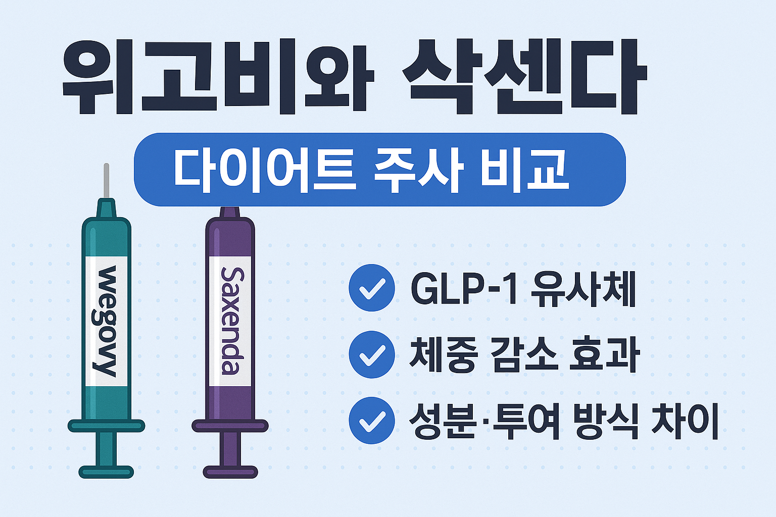 위고비 삭센다 다이어트 주사 효과 비교