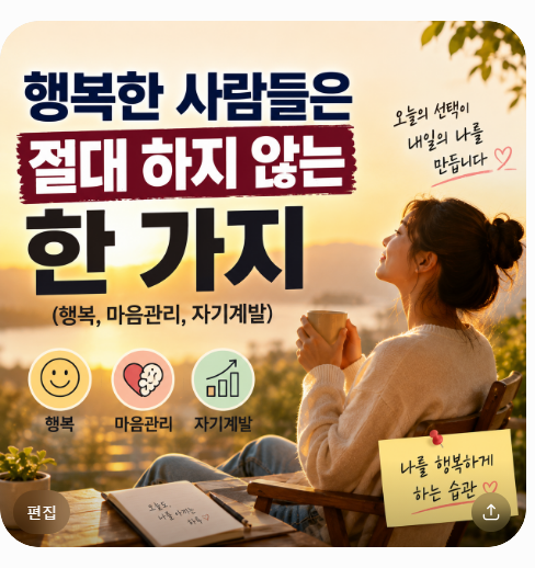 행복한 사람들은 절대 하지 않는 한가지
