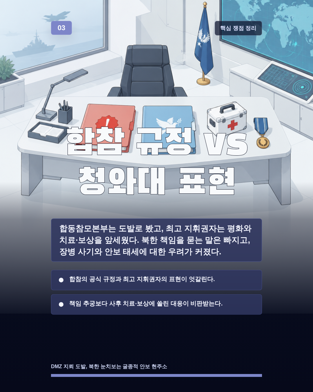 합참 규정 vs 청와대 표현