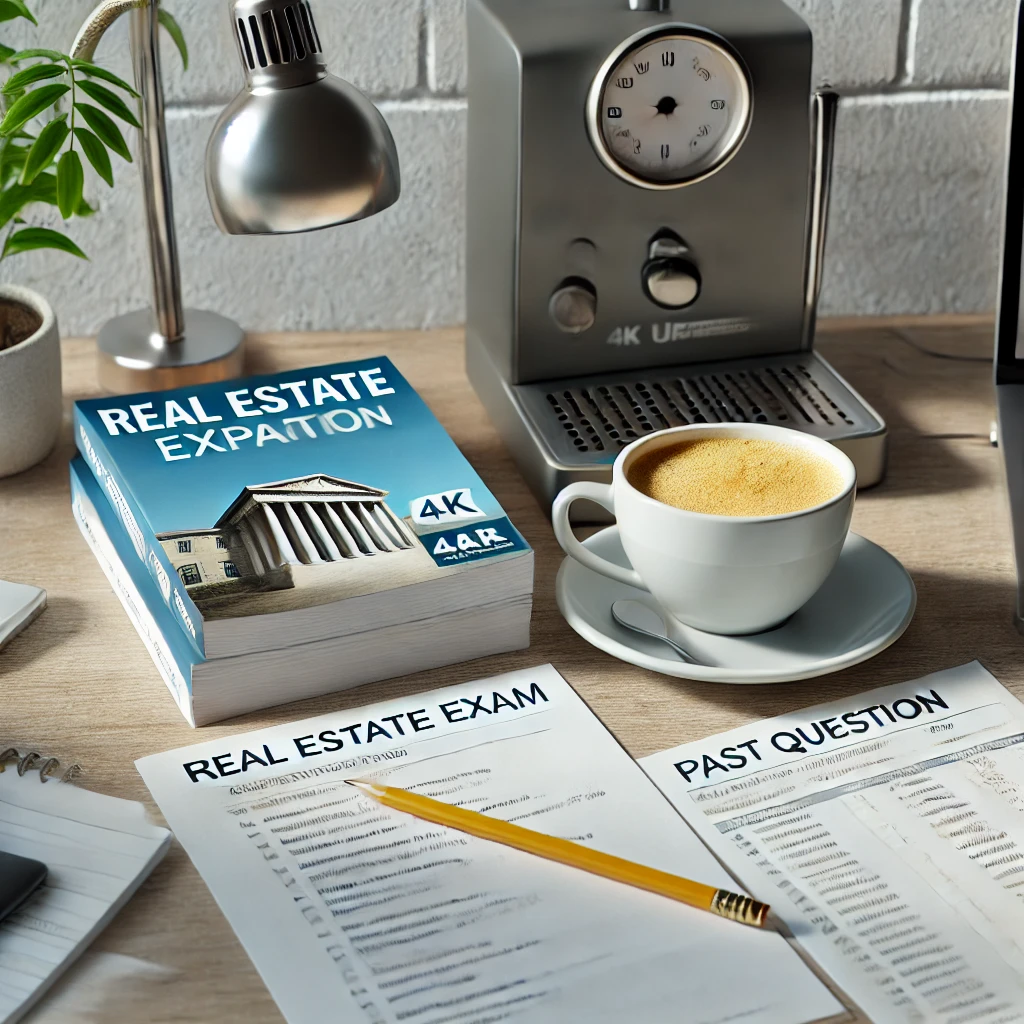 공인중개사 기출문제를 공부하는 책상