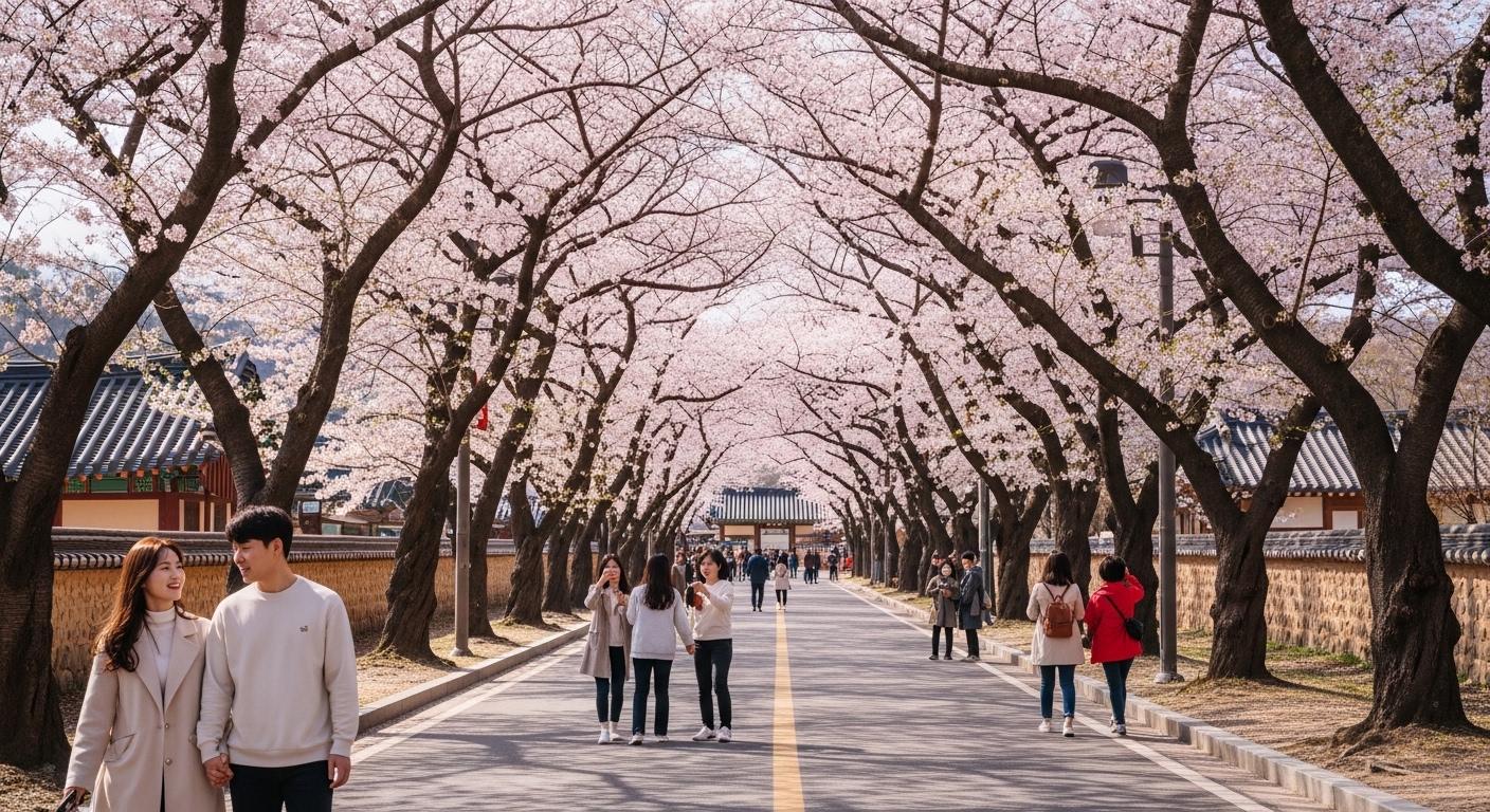 경주 흥무로 벚꽃길